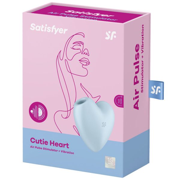 SATISFYER - CUTIE HEART AIR PULSE STIMULATOR & VIBRATOR BLUE 4